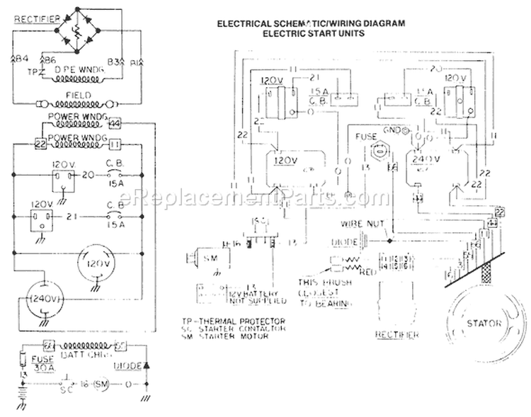 Page D Diagram and Parts List for 8752-1  Briggs and Stratton Generator